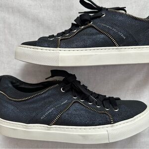 New $395 Alessandro Dell Acqua Leather Zipper Sneakers Men’s Size EU 40 US 7